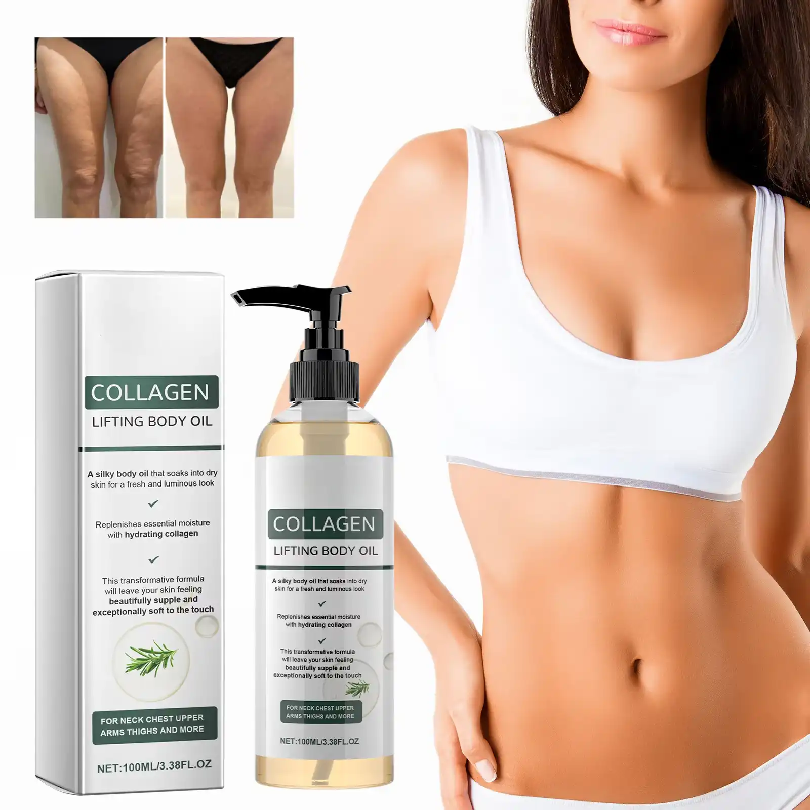 Collagen Firming Body Oil Deep Hydration Moisturizing Firming Arm Belly & Excess Fat Whole Body Skin Massage
